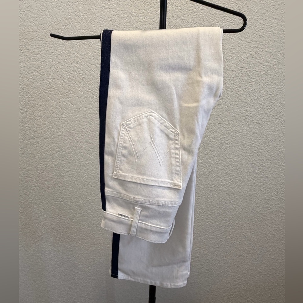 Mother hustler ankle white jeans 25